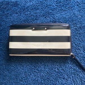 Kate Spade patent leather striped wallet